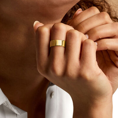 18kt Gold Vermeil Ridged Ring