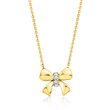 Diamond-Accented Bow Necklace in 14kt Yellow Gold