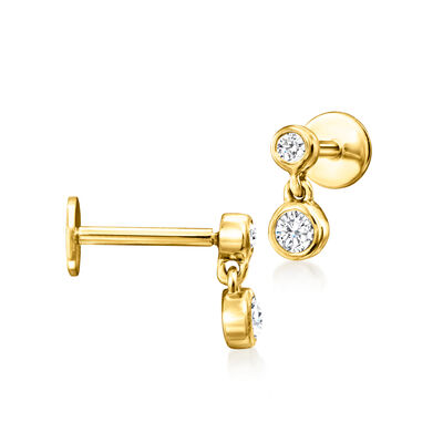 .10 ct. t.w. Diamond Two-Stone Flat-Back Stud Earrings in 14kt Yellow Gold