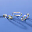 Sterling Silver Jewelry Set: Three Rings