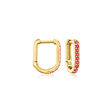 .10 ct. t.w. Ruby Paper Clip Link Hoop Earrings in 14kt Yellow Gold