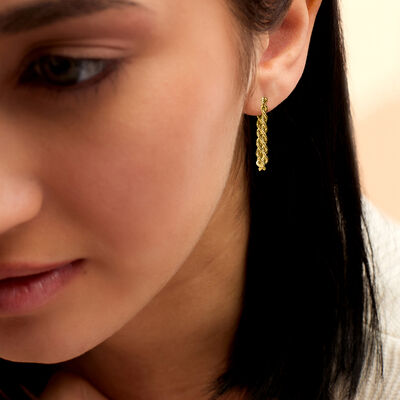 14kt Yellow Gold Roped Drop Earrings