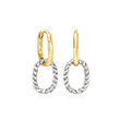 14kt Yellow Gold and Sterling Silver Interlocking Drop Earrings