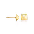 6mm 14kt Yellow Gold Pyramid Stud Earrings