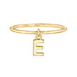 14kt Yellow Gold &quot;E&quot; Initial Charm Ring