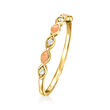 Orange Enamel and Diamond-Accented Ring in 14kt Yellow Gold