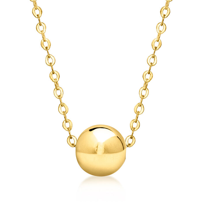 Italian 14kt Yellow Gold Bead Necklace