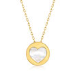 Italian Mother-of-Pearl Heart Necklace in 14kt Yellow Gold