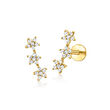 .10 ct. t.w. Diamond Three-Star Flat-Back Ear Climbers in 14kt Yellow Gold