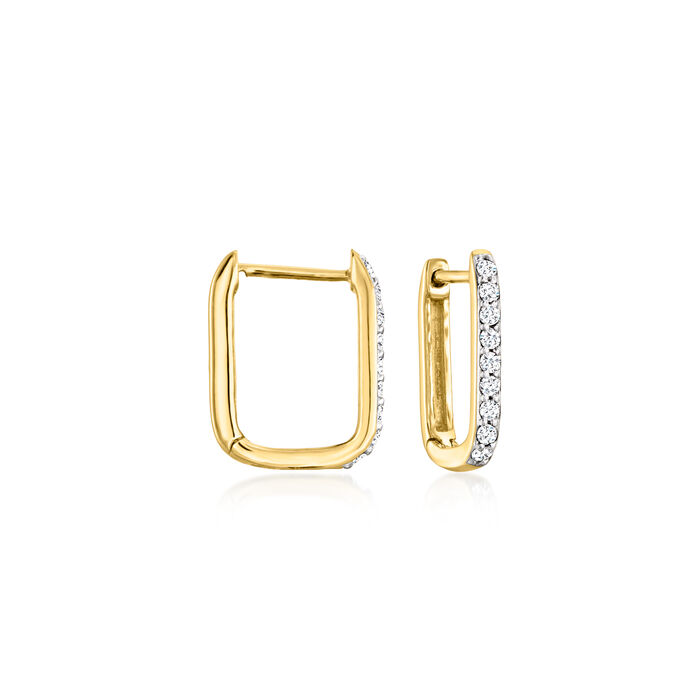 .15 ct. t.w. Diamond Paper Clip Link Hoop Earrings in 14kt Yellow Gold