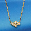 Diamond-Accented Geometric Station Necklace in 14kt Yellow Gold