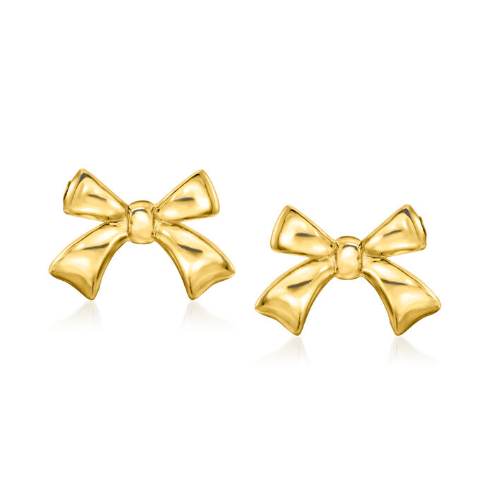 14kt Yellow Gold Bow Earrings