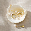 3mm Cultured Pearl Huggie Hoop Earrings in 14kt Yellow Gold