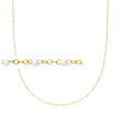 White Enamel Bead Station Necklace in 14kt Yellow Gold