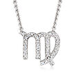 .10 ct. t.w. Diamond Zodiac Necklace in Sterling Silver 18-inch (Virgo)