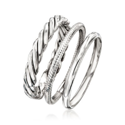 Sterling Silver Jewelry Set: Three Rings