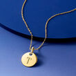 14kt Yellow Gold Personalized Disc Pendant Necklace with Diamond Accents