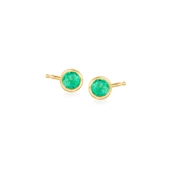 .20 ct. t.w. Emerald Stud Earrings in 14kt Yellow Gold