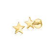14kt Yellow Gold Star Flat-Back Stud Earrings
