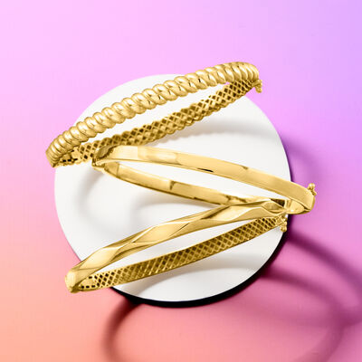 18kt Gold Vermeil Geometric Bangle Bracelet