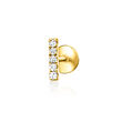 Diamond-Accented Bar Single Flat-Back Stud Earring in 14kt Yellow Gold