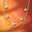 2mm 14kt Yellow Gold Bead Station Necklace