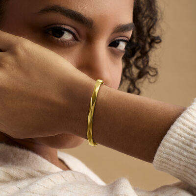 18kt Gold Vermeil Geometric Bangle Bracelet