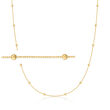 2mm 14kt Yellow Gold Bead Station Necklace