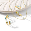 .30 ct. t.w. London Blue Topaz and .10 ct. t.w. Diamond Huggie Hoop Earrings in 14kt Yellow Gold