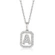 .10 ct. t.w. Diamond Initial Pendant Necklace in Sterling Silver 18-inch  (A)