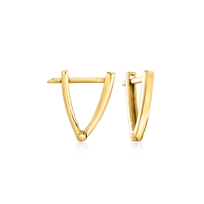 14kt Yellow Gold V-Hoop Earrings