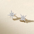 .15 ct. t.w. Diamond Star Earrings in Sterling Silver