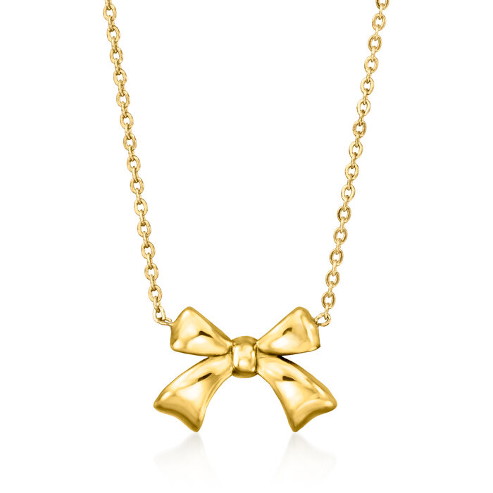 14kt Yellow Gold Bow Necklace