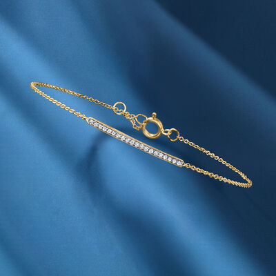 .10 ct. t.w. Pave Diamond Bar Bracelet in 14kt Yellow Gold