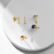 Baguette Diamond-Accented Flat-Back Stud Earrings in 14kt Yellow Gold