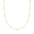 Italian 14kt Yellow Gold Disc Station Necklace