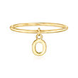 14kt Yellow Gold &quot;O&quot; Initial Charm Ring