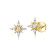 .10 ct. t.w. Diamond Star Flat-Back Stud Earrings in 14kt Yellow Gold