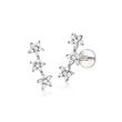 .10 ct. t.w. Diamond Three-Star Flat-Back Stud Earrings in Sterling Silver