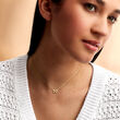 Diamond-Accented Bow Necklace in 14kt Yellow Gold 16-inch