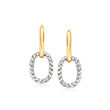 14kt Yellow Gold and Sterling Silver Interlocking Drop Earrings