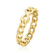 Italian 14kt Yellow Gold Infinity Symbol Curb-Link Ring